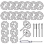 20 pcs 545 Diamond Cutting Wheel Cut Off Discs Coated (22mm) for Dremel Rotary Tool with 402 Mandrel (3mm) 4pcs and Screwdriver for Rotary Tool Accessories