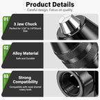 Drill Chuck Collet Set for Dremel, 15PCS Chuck Collet Kit, 0.8-3.2mm Shank Replacement 4486 Rotary Tool Keyless Quick Change Chuck Accessory with Replacement 4485 Brass Collet Metal Nut