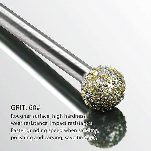 Diamond Grinding Burr Drill Bit Set for Dremel Rotary Tool 20Pcs Diamond Burr Bits with 1/8 Inch Shank Rotary Tool Accessories for Stone Glass Ceramics Carving, Grinding, Polishing, Engraving
