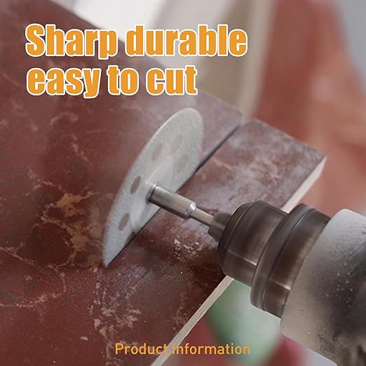 20 pcs 545 Diamond Cutting Wheel Cut Off Discs Coated (22mm) for Dremel Rotary Tool with 402 Mandrel (3mm) 4pcs and Screwdriver for Rotary Tool Accessories