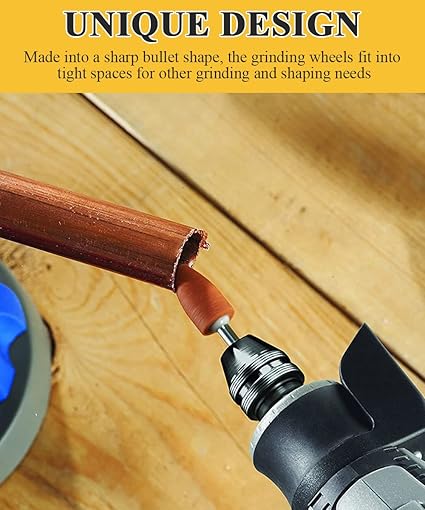 Sanding Bits for Dremel Rotary Tool, Grinding Stone Sanding Drill Bits with 1/8" Shank, Aluminium Oxide Tough Enough to Metal Rust Removal/Smoothing/Sharpening, Different Shape Meet More Needs, 42Pcs
