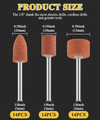 Sanding Bits for Dremel Rotary Tool, Grinding Stone Sanding Drill Bits with 1/8" Shank, Aluminium Oxide Tough Enough to Metal Rust Removal/Smoothing/Sharpening, Different Shape Meet More Needs, 42Pcs