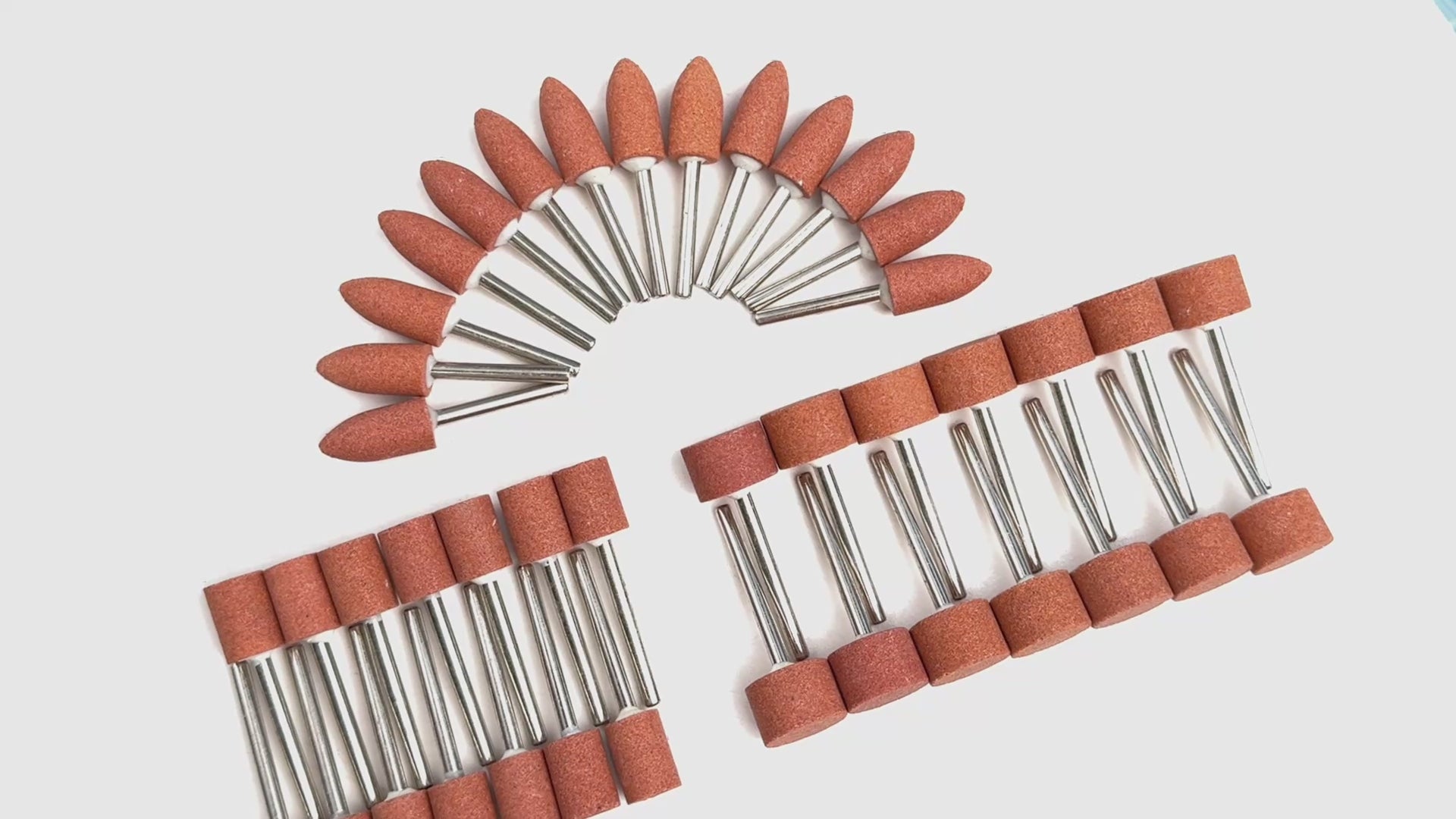 Sanding Bits for Dremel Rotary Tool, Grinding Stone Sanding Drill Bits with 1/8" Shank, Aluminium Oxide Tough Enough to Metal Rust Removal/Smoothing/Sharpening, Different Shape Meet More Needs, 42Pcs